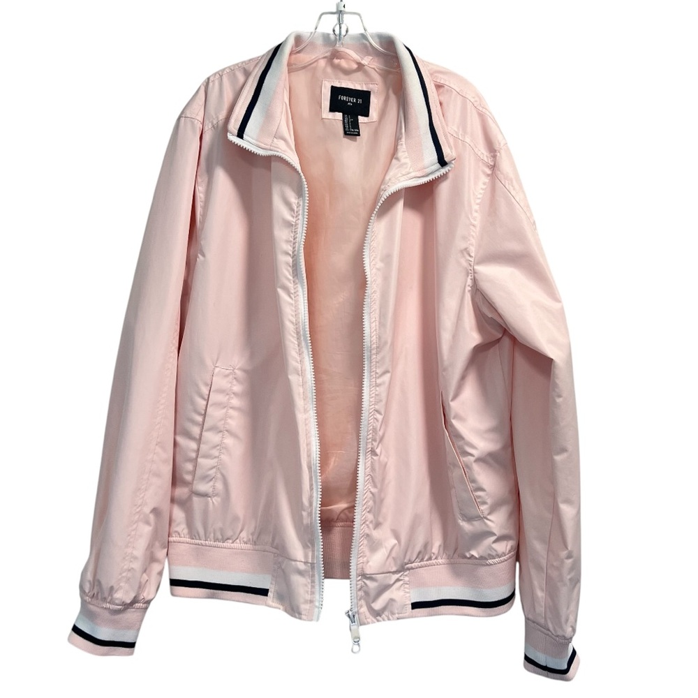 FOREVER 21 Men Bomber Jacket, Pink Nylon - Unisex,‎ S